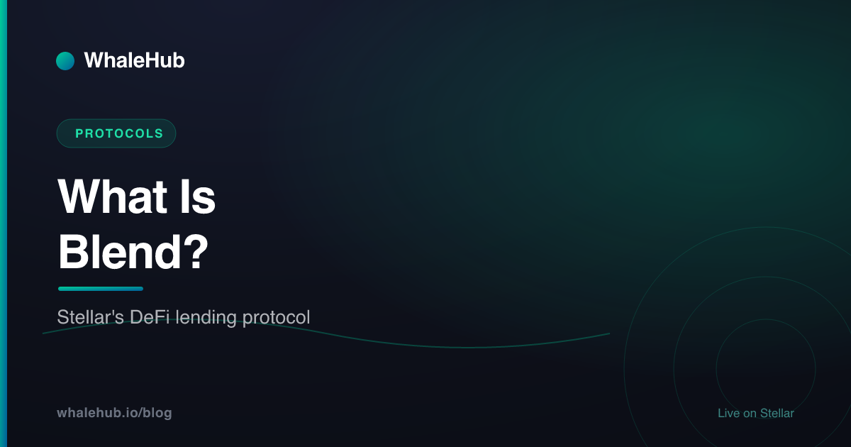 What Is Blend — Stellar's DeFi lending protocol on Soroban, WhaleHub guide cover