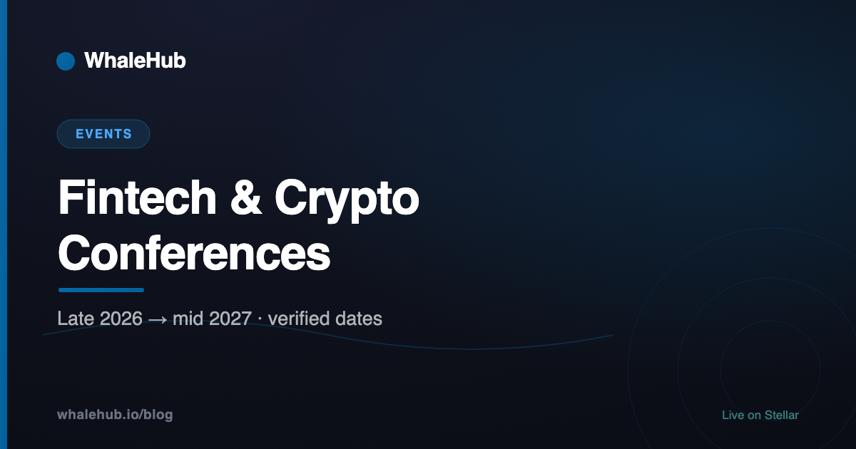 Calendar of fintech and crypto conferences from October 2026 to mid-2027